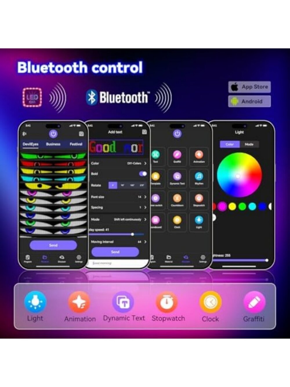 Large Programmable LED Sign - P5 Resolution Indoor Display with Bluetooth APP - Picture 5 of 6